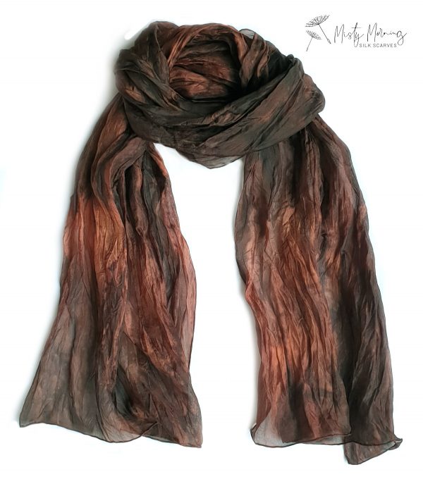 chocolate orange silk scarf
