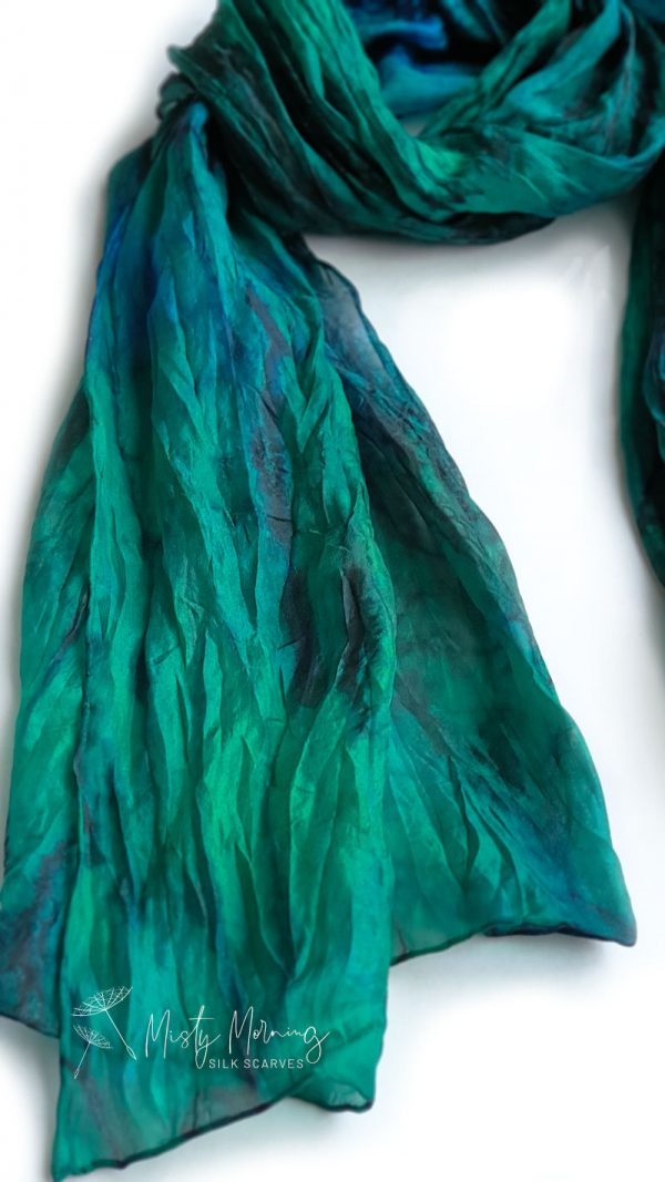 dragon green silk scarf