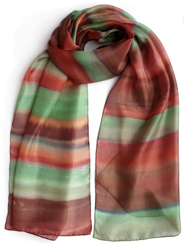 Earthy colours silk scarf