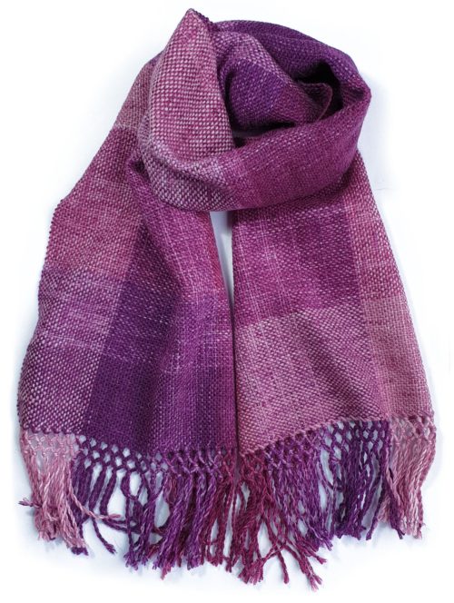 Hand woven wooly scarf red colour